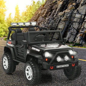 12V 2-Seater Kids Ride On Truck Electric Jeep Car with Remote Control, Spring Suspension, Rocking Function, LED Lights & Bluetooth Music