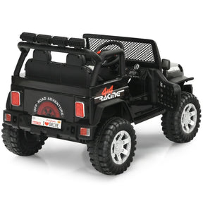 12V 2-Seater Kids Ride On Truck Electric Jeep Car with Remote Control, Spring Suspension, Rocking Function, LED Lights & Bluetooth Music