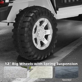 12V 2-Seater Kids Ride On Truck Electric Jeep Car with Remote Control, Spring Suspension, Rocking Function, LED Lights & Bluetooth Music