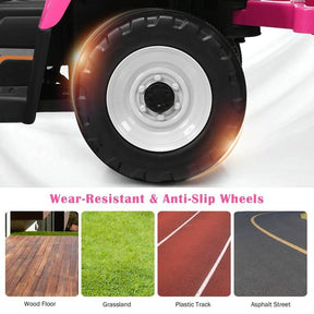 12V Kids Ride On Tractor with Detachable Trailer, 3-Gear Ground Loader & Remote Control, Riding Toy Tractor Electric Vehicle for Ages 3+