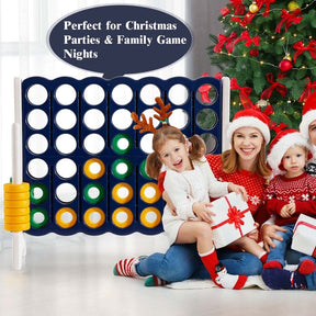 Giant 4-In-A-Row Jumbo 4-to-Score Giant Game Set with 42 Jumbo Rings & Quick-Release Slider