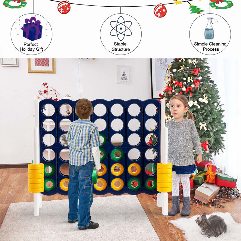 Giant 4-In-A-Row Jumbo 4-to-Score Giant Game Set with 42 Jumbo Rings & Quick-Release Slider