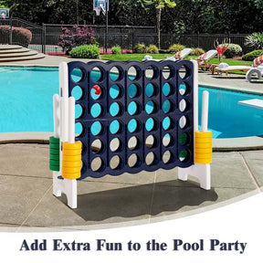 Giant 4-In-A-Row Jumbo 4-to-Score Giant Game Set with 42 Jumbo Rings & Quick-Release Slider