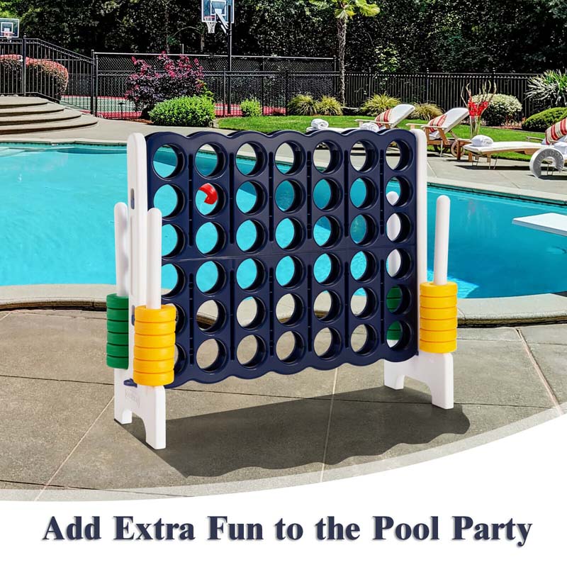 Giant 4-In-A-Row Jumbo 4-to-Score Giant Game Set with 42 Jumbo Rings & Quick-Release Slider