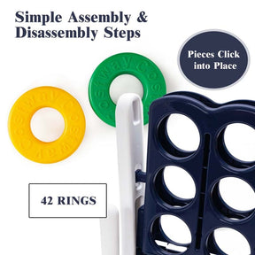 Giant 4-In-A-Row Jumbo 4-to-Score Giant Game Set with 42 Jumbo Rings & Quick-Release Slider