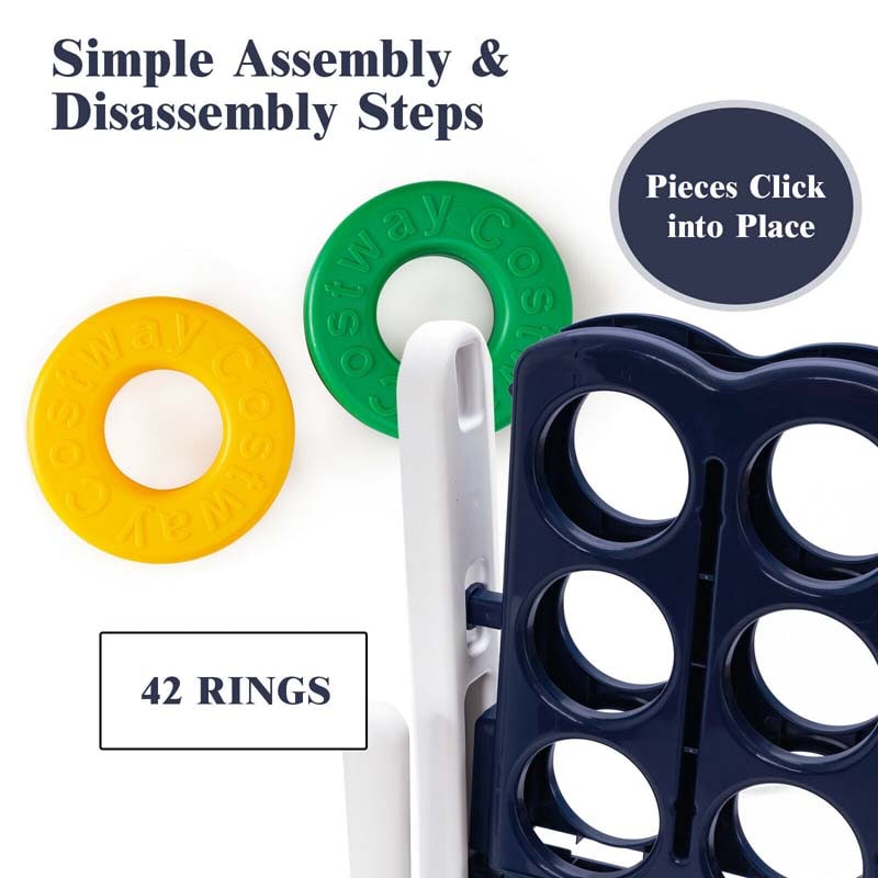 Giant 4-In-A-Row Jumbo 4-to-Score Giant Game Set with 42 Jumbo Rings & Quick-Release Slider