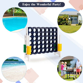 Giant 4-In-A-Row Jumbo 4-to-Score Giant Game Set with 42 Jumbo Rings & Quick-Release Slider