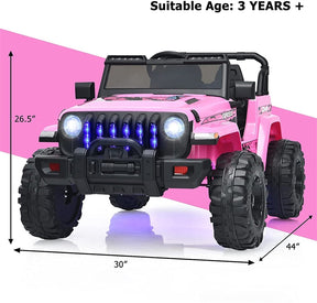 Kids Ride on Jeep Truck 12V Battery Powered Electric Vehicle with 2.4G Remote Control