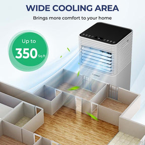 10000 BTU Portable Air Conditioner, 3-in-1 AC Unit Cooler w/ Dehumidifier & Fan for Room up to 350 Sq.Ft, Remote Control, 24H Timer, Window Kit