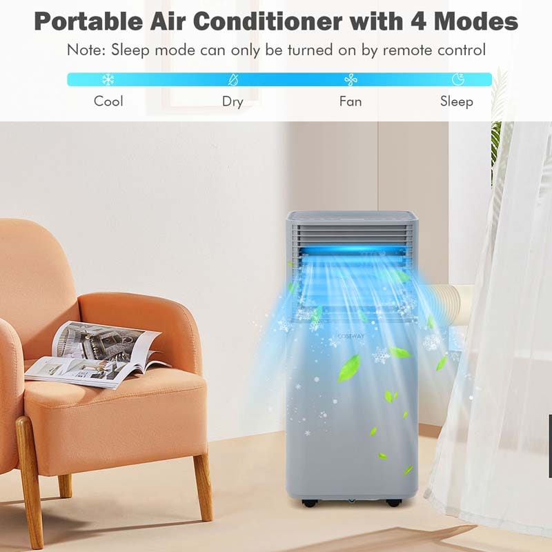 10000 BTU Portable Air Conditioner, 3-in-1 AC Unit Cooler w/ Dehumidifier & Fan for Room up to 350 Sq.Ft, Remote Control, 24H Timer, Window Kit