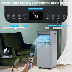 10000 BTU Portable Air Conditioner, 3-in-1 AC Unit Cooler w/ Dehumidifier & Fan for Room up to 350 Sq.Ft, Remote Control, 24H Timer, Window Kit