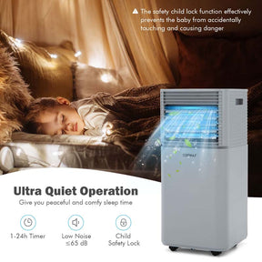 10000 BTU Portable Air Conditioner, 3-in-1 AC Unit Cooler w/ Dehumidifier & Fan for Room up to 350 Sq.Ft, Remote Control, 24H Timer, Window Kit