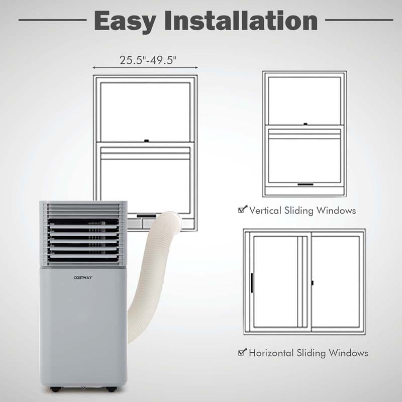 10000 BTU Portable Air Conditioner, 3-in-1 AC Unit Cooler w/ Dehumidifier & Fan for Room up to 350 Sq.Ft, Remote Control, 24H Timer, Window Kit