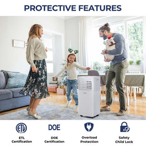 10000 BTU Portable Air Conditioner, 3-in-1 AC Unit Cooler w/ Dehumidifier & Fan for Room up to 350 Sq.Ft, Remote Control, 24H Timer, Window Kit