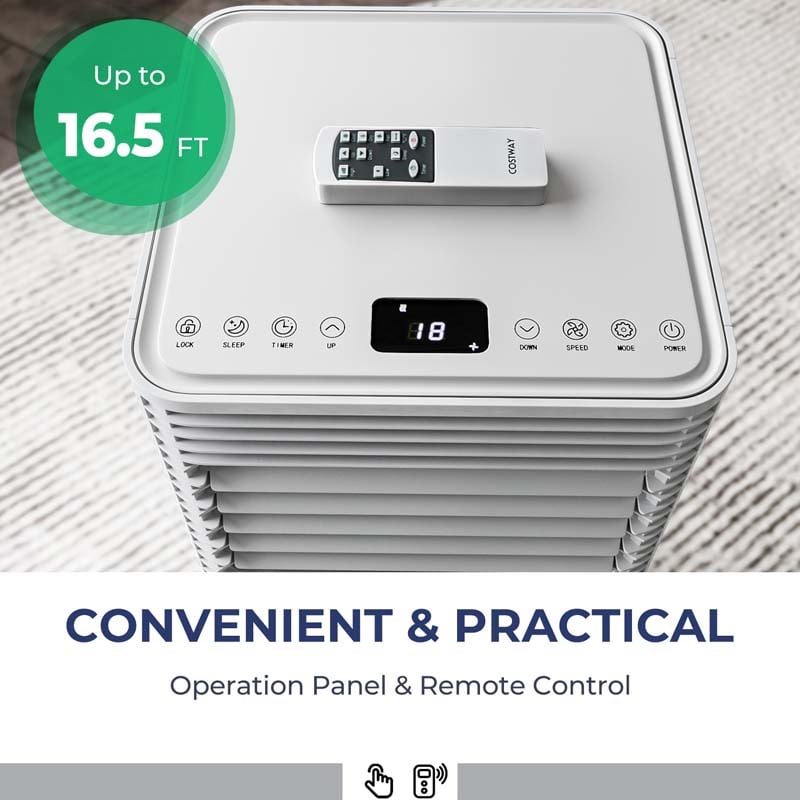 10000 BTU Portable Air Conditioner, 3-in-1 AC Unit Cooler w/ Dehumidifier & Fan for Room up to 350 Sq.Ft, Remote Control, 24H Timer, Window Kit