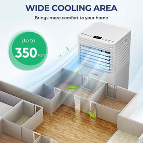 10000 BTU Portable Air Conditioner, 3-in-1 AC Unit Cooler w/ Dehumidifier & Fan for Room up to 350 Sq.Ft, Remote Control, 24H Timer, Window Kit