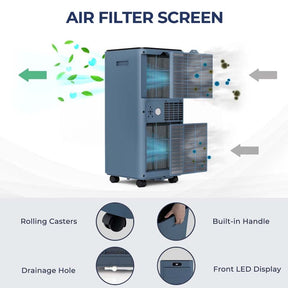 10000 BTU 3-in-1 Portable Air Conditioner Air Cooler Fan Dehumidifier with Remote Control, 24H Timer, Child Lock