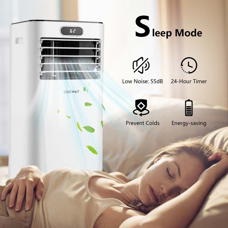 10000 BTU 3-in-1 Portable Air Conditioner Air Cooler Fan Dehumidifier with Remote Control, 24H Timer, Child Lock