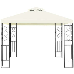 10 x 10 FT Patio Metal Gazebo with 2 Tier Vented Roof, Outdoor Canopy Gazebo Tent Grill BBQ Shelter