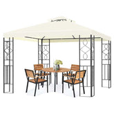 10 x 10 FT Patio Metal Gazebo with 2 Tier Vented Roof, Outdoor Canopy Gazebo Tent Grill BBQ Shelter
