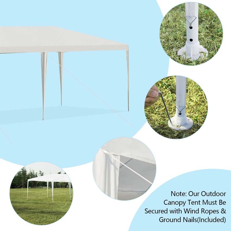 10 x 20 FT Outdoor Canopy Tent Heavy Duty Wedding Party Tent with 4 Removable Sidewalls & Carry Bag