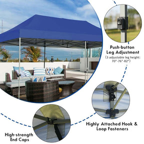 10 x 20 FT Pop Up Canopy Tent Portable Folding Event Party Tent Adjustable with Roller Bag