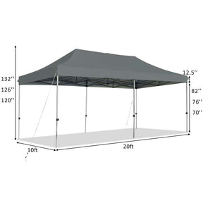 10 x 20 FT Pop Up Canopy Tent Portable Folding Event Party Tent Adjustable with Roller Bag