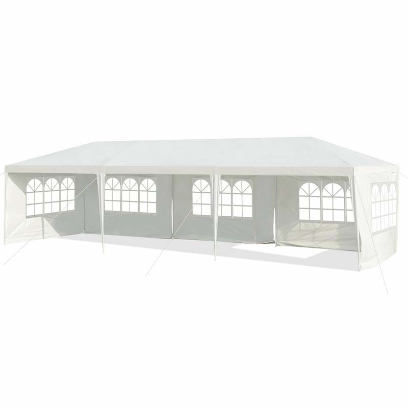 10 x 30 FT Outdoor Canopy Tent Party Wedding Event Tent with 5 Removable Sidewalls