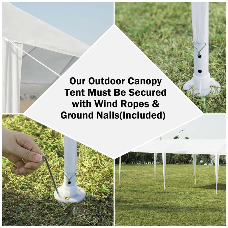 10 x 30 FT Outdoor Canopy Tent Party Wedding Event Tent with 5 Removable Sidewalls