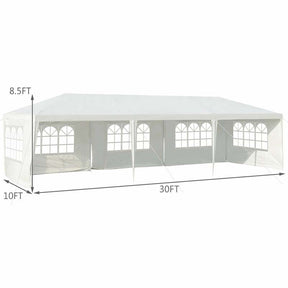 10 x 30 FT Outdoor Canopy Tent Party Wedding Event Tent with 5 Removable Sidewalls