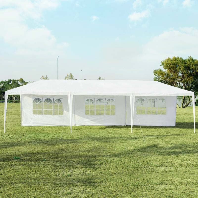 10 x 30 FT Outdoor Canopy Tent Party Wedding Event Tent with 5 Removable Sidewalls