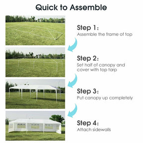 10 x 30 FT Outdoor Canopy Tent Party Wedding Event Tent with 5 Removable Sidewalls