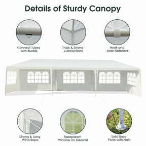 10 x 30 FT Outdoor Canopy Tent Party Wedding Event Tent with 5 Removable Sidewalls