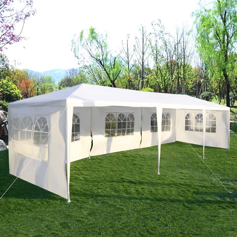 10 x 30 FT Outdoor Canopy Tent Party Wedding Event Tent with 5 Removable Sidewalls