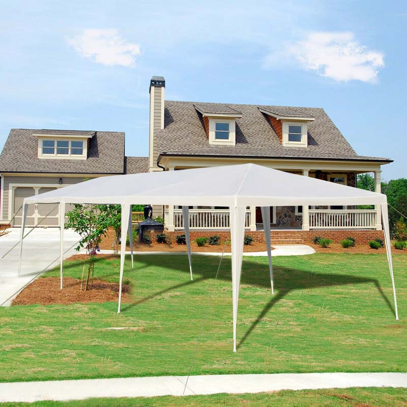10 x 30 FT Outdoor Canopy Tent, Party Wedding Event Tent with Strong Connection Stakes & Ropes