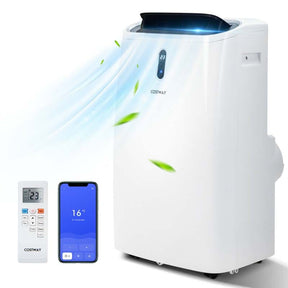 12000 BTU 4-in-1 Portable Air Conditioner with Heat Cool Fan Dry & Sleep Modes, WiFi & Alexa Control AC Unit for Rooms Up to 450 Sq.ft