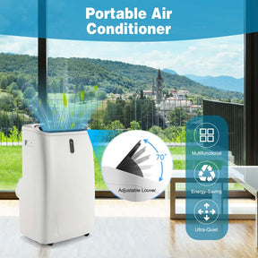12000 BTU 4-in-1 Portable Air Conditioner with Heat Cool Fan Dry & Sleep Modes, WiFi & Alexa Control AC Unit for Rooms Up to 450 Sq.ft