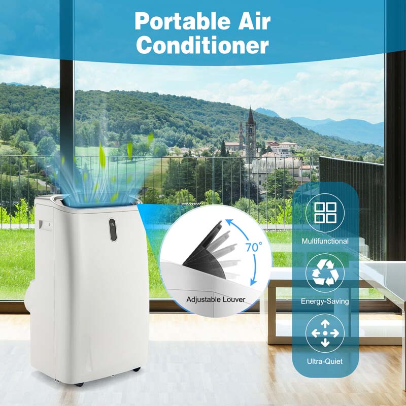 12000 BTU 4-in-1 Portable Air Conditioner with Heat Cool Fan Dry & Sleep Modes, WiFi & Alexa Control AC Unit for Rooms Up to 450 Sq.ft