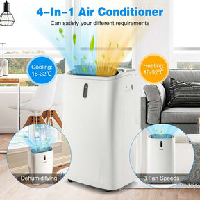 12000 BTU 4-in-1 Portable Air Conditioner with Heat Cool Fan Dry & Sleep Modes, WiFi & Alexa Control AC Unit for Rooms Up to 450 Sq.ft