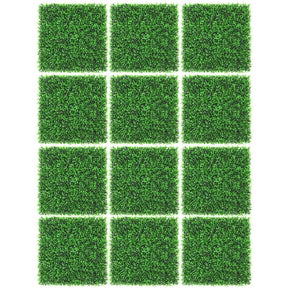 12 Pcs 20x20inch Artificial Peanut Leaf Panels, 33.3 Sq.ft Faux Greenery Wall Privacy Hedges for Wedding Decor Fence Backdrop