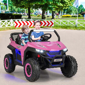 12V 2-Seater Kids Ride On UTV Car, Battery Powered Electric Vehicle with Remote Control, Lights & Music, Ride On Toy Car for Boys Girls Gifts