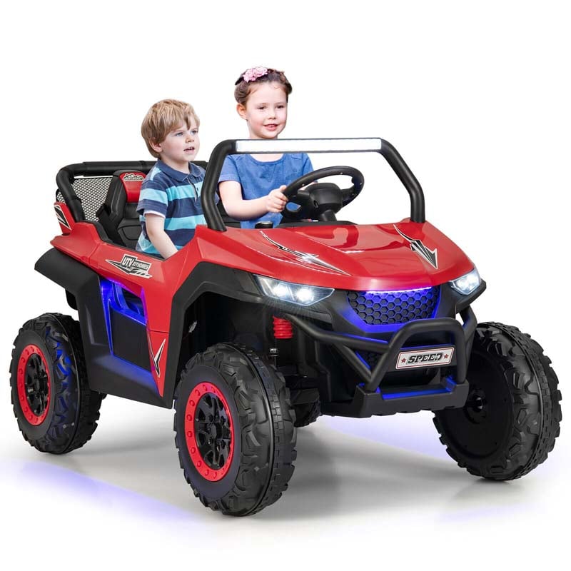 12V 2-Seater Kids Ride On UTV Car, Battery Powered Electric Vehicle with Remote Control, Lights & Music, Ride On Toy Car for Boys Girls Gifts