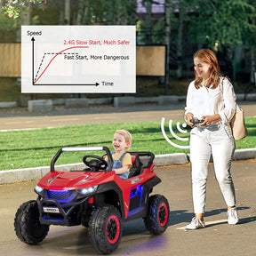 12V 2-Seater Kids Ride On UTV Car, Battery Powered Electric Vehicle with Remote Control, Lights & Music, Ride On Toy Car for Boys Girls Gifts