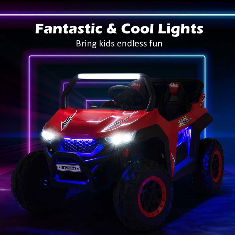 12V 2-Seater Kids Ride On UTV Car, Battery Powered Electric Vehicle with Remote Control, Lights & Music, Ride On Toy Car for Boys Girls Gifts
