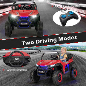 12V 2-Seater Kids Ride On UTV Car, Battery Powered Electric Vehicle with Remote Control, Lights & Music, Ride On Toy Car for Boys Girls Gifts