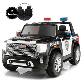 2-Seater GMC Licensed Kids Ride On Car 12V Battery Powered Electric Riding Toy Truck with Storage Box
