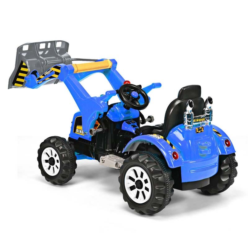Kids Ride on Excavator, 12V Battery Powered Construction Vehicle Dumper Truck Toy with Front Loader Shovel
