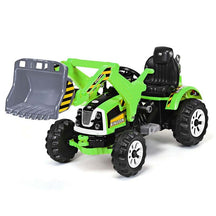 Kids Ride on Excavator, 12V Battery Powered Construction Vehicle Dumper Truck Toy with Front Loader Shovel