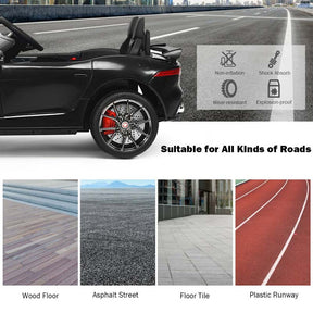 12V Kids Ride On Car, Licensed Jaguar F-Type SVR Battery Powered Electric Vehicle with Remote Control