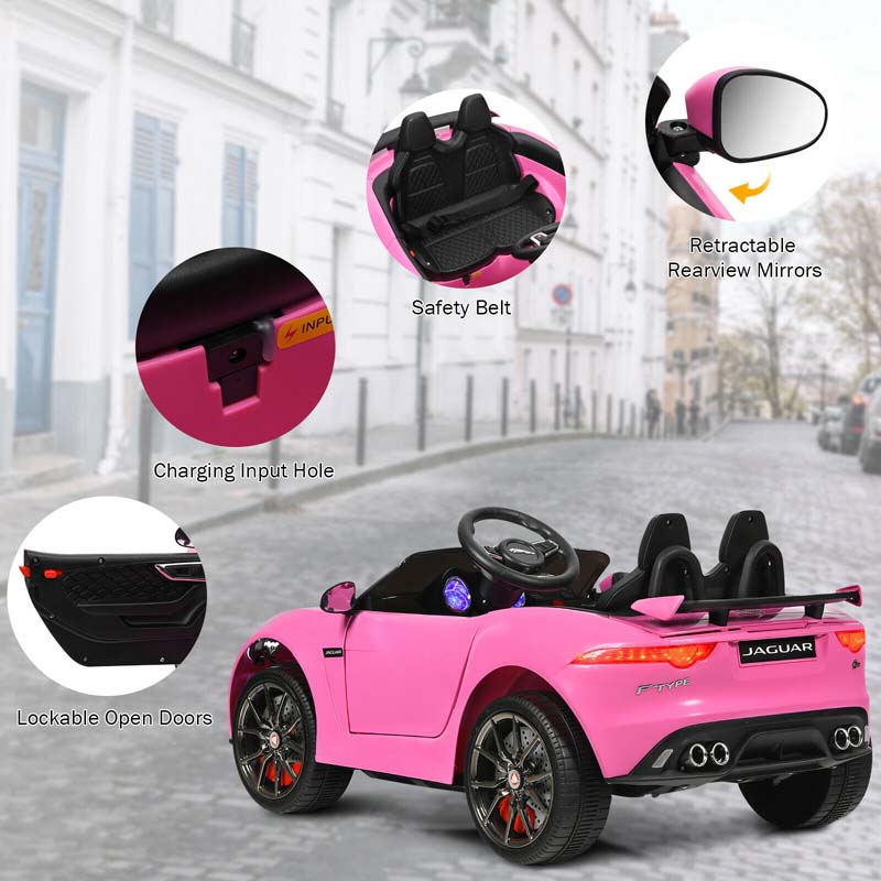 12V Kids Ride On Car, Licensed Jaguar F-Type SVR Battery Powered Electric Vehicle with Remote Control